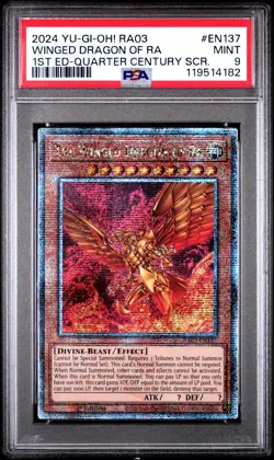 YU-GI-OH! RA03-QUARTER CENTURY BONANZA EN137 THE WINGED DRAGON EDITION QCR PSA 9 - Image 1