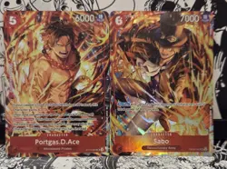 One Piece Illustration Box Promo Cards 1x Ace and 1x Sabo - Image 1