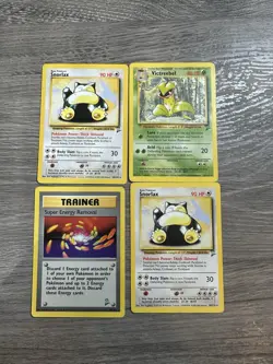 Pokemon Wotc Base Set 2 4 Rare Vintage Card Collection Lot Snorlax Victreebell - Image 1