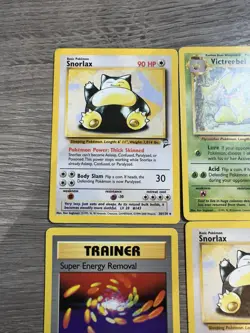 Pokemon Wotc Base Set 2 4 Rare Vintage Card Collection Lot Snorlax Victreebell - Image 2