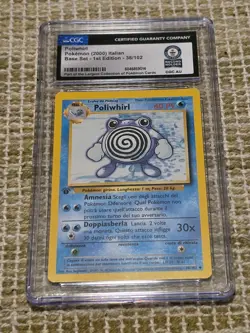 2000 Italian Pokemon Base Set 1st Edition Poliwhirl card (#38/102) CGC Record - Image 1