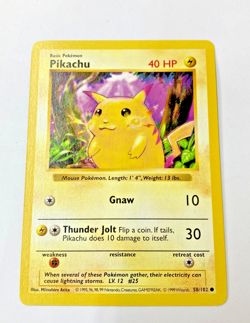 Auth Pokemon Card Pikachu 58/102 Base Set English from Japan - Image 1