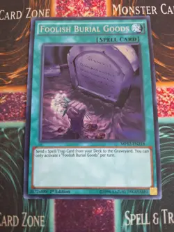Yu-Gi-Oh! Foolish Burial Goods MP17-EN218 Secret Rare 1st Edition Near Mint - Image 1