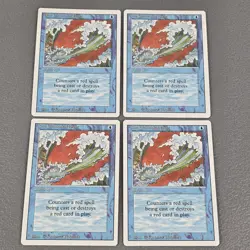 4x Blue Elemental Blast X4 MTG Revised Edition Magic The Gathering LP Playset - Image 1