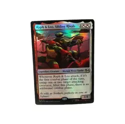 Raph & Leo, Sibling Rivals #166 R (FOIL) - MTG Teenage Mutant Ninja Turtles - Image 1