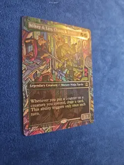 Mikey & Leo, Chaos & Order (Borderless) TMNT (200) NM Foil MTG - Image 2