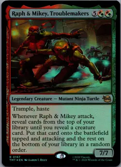Raph & Mikey, Troublemakers [Foil] 167/-- Teenage Mutant Ninja Turtles Rare - Image 1