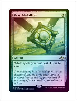 1x Pearl Medallion, Foil, Magic the Gathering MTG NM - Image 1