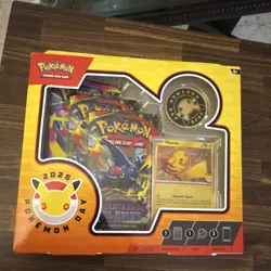 Pokemon Day 2026 Collection Box Exclusive Promo Pikachu Card & 3 Booster Packs - Image 1