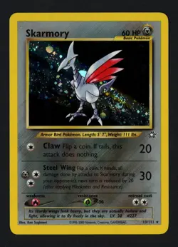Skarmory 13/111 Neo Genesis Unlimited Holofoil Holo Rare Swirl Pokemon TCG - Image 1