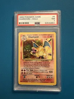 Pokemon Charizard Base Set Unlimited Holo Rare #4 PSA 7 - Image 1