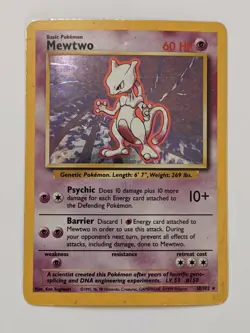 Pokemon: Mewtwo 10/102 Rare Holo. Base set . PL - Image 1