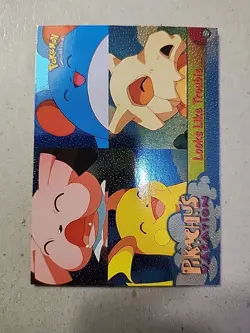 Pokemon Looks Like Trouble... Pokemon Topps Pikachu's Vacation 44 Textured Holo - Image 2