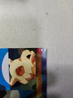 Pokemon Looks Like Trouble... Pokemon Topps Pikachu's Vacation 44 Textured Holo - Image 4