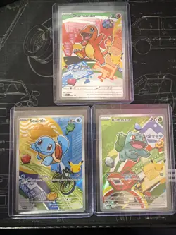 Pokemon First Partner Illustration MEP Bulbasaur Charmander Squirtle 037 038 039 - Image 1