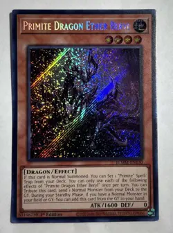 Yu-Gi-Oh TCG Primite Dragon Ether Beryl BLMM-EN130 1st Edition Secret Rare - Image 1