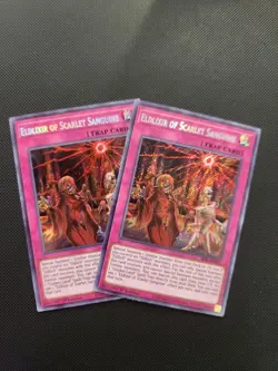 2X Yugioh Eldlixir of Scarlet Sanguine SESL-EN031 Secret Rare 1st Edition - Image 1