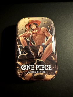 One Piece Tin Pack Set Vol. 2 Factory Sealed - Portgas D. Ace Tin - Image 1