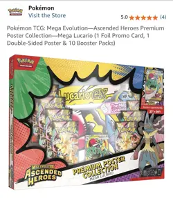 Pokemon TCG: Ascended Heroes Premium Poster Collection: Mega Lucario - Brand New - Image 1