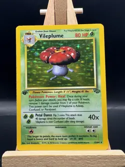 Pokemon TCG Vileplume Holo Rare Card Jungle Unlimited Edition 15/64 WOTC - Image 1