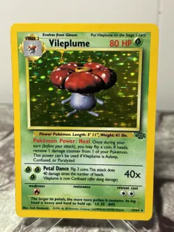 Pokemon TCG Vileplume Jungle 15/64 Holo Unlimited Holo Rare - EX-NM - Image 1