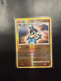 Pokemon TCG Lucario 6/130 Diamond and Pearl Reverse Holo Card 2007 - Image 1