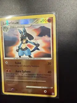 Pokemon TCG Lucario 6/130 Diamond and Pearl Reverse Holo Card 2007 - Image 2