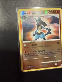 Pokemon TCG Lucario 6/130 Diamond and Pearl Reverse Holo Card 2007 - Image 3