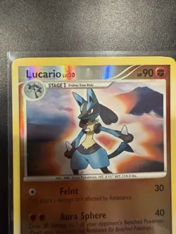 Pokemon TCG Lucario 6/130 Diamond and Pearl Reverse Holo Card 2007 - Image 5