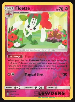 Floette - 151/236 - Reverse Holo Uncommon - Cosmic Eclipse - Pokemon Card - Image 1