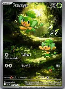 Pansage 089/086 NM Pokemon Card TCG Black Bolt IR Illustration Rare - Image 1