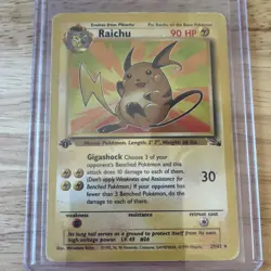 Pokemon TCG Raichu Fossil 1st Edition 29/62 Rare Regular 1999 Card - Image 2