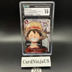 CGC 10 GEM MINT Monkey D. Luffy (Parallel) P-001 P 25th Edition - ONE PIECE Card - Image 1
