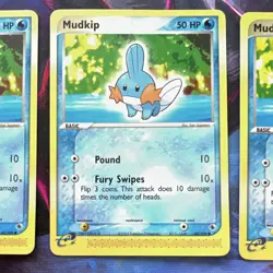 Mudkip x3 Pokemon TCG EX Ruby & Sapphire 60/109 2003 Basic Cards English - Image 2
