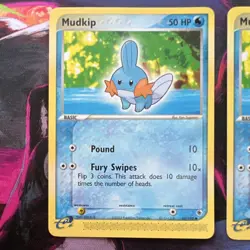 Mudkip x3 Pokemon TCG EX Ruby & Sapphire 60/109 2003 Basic Cards English - Image 3