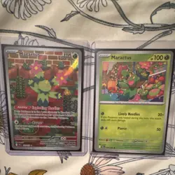 Pokemon Maractus Sword & Shield 2 Card Lot Regular & Holo English - Image 1