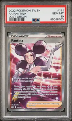 Fantina 191/196 Full Art Lost Origin Graded Pokemon Card PSA 10 Gem Mint - Image 1