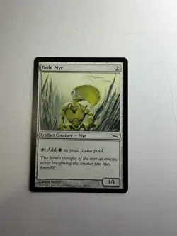 Gold Myr LP Mirrodin Magic The Gathering Mtg Lightly Played Artifact Creature - Image 1
