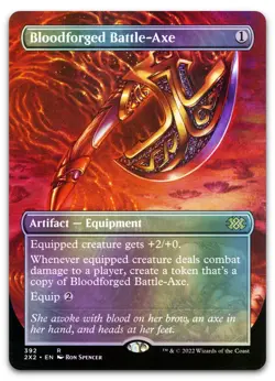 Bloodforged Battle-Axe (Borderless) #392 (Foil) NM Double Masters 2022 Magic MTG - Image 1