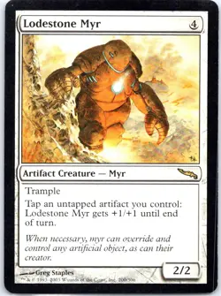 #200 Lodestone Myr MTG Mirrodin Rare - Image 1