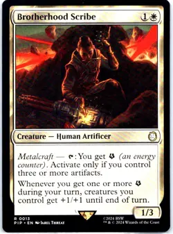 #13 Brotherhood Scribe MTG Universes Beyond: Fallout Rare - Image 1