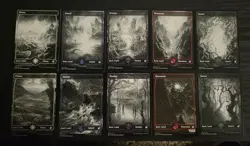 NM Non-Foil Black & White Eternal Night Full Art Lands Innastrad Midnight Hunt - Image 1