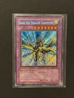 GLOSSY UNLIMITED FOIL LINE MISPRINT | Gaia the Dragon Champion LOB-125 Secret - Image 1
