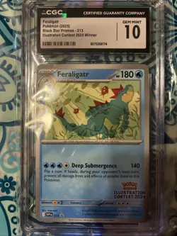 Pokemon TCG Feraligatr SVP 213 Black Star Promo Illustration Contest 2024 - Image 1
