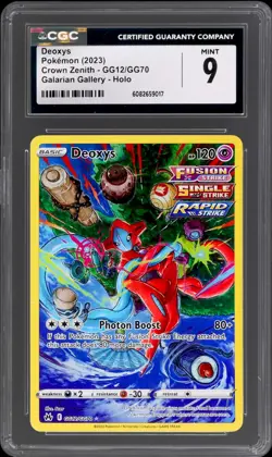 Pokemon Deoxys #GG12 Full Art Galarian Gallery Crown Zenith 2023 CGC 9 - Image 1