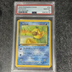 Psyduck 1st Edition PSA 10 GEM MT #53/62 1999 English Pokemon Fossil - Image 1