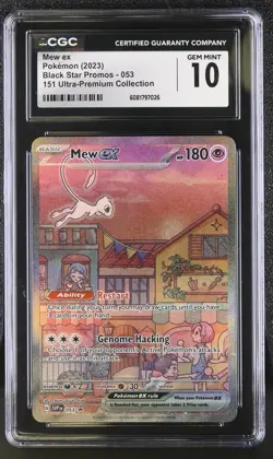 CGC 10 Pokemon English Mew ex 053 2023 Black Star Promos Scarlet Violet 151 UPC - Image 1