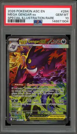 Pokemon Mega Gengar ex Ascended Heroes Special Illustration Rare #284 PSA 10 - Image 1