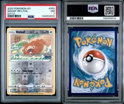 2022 POKEMON GO | DITTO BIDOOF-REVERSE FOIL 059 PSA 7 - Image 3