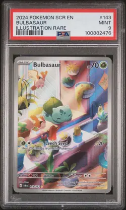 Bulbasaur 2024 Pokemon SCR EN Illustration Rare PSA 9 #143 - Image 1